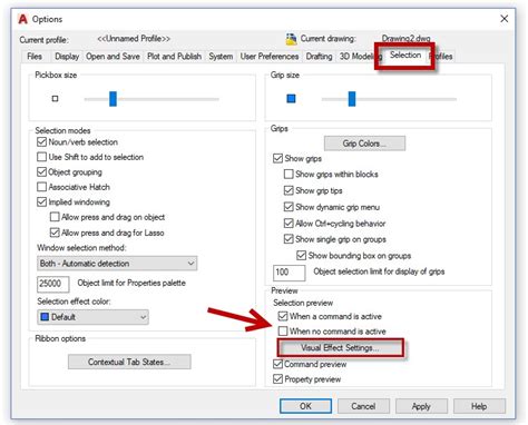 Toradh íomhá ar AutoCAD Selection. View