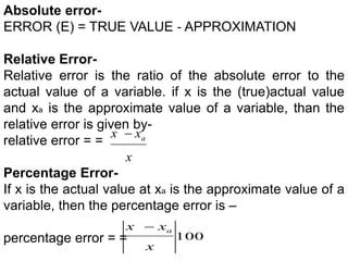 Image result for Relative Error Formula in Numerical Analysis