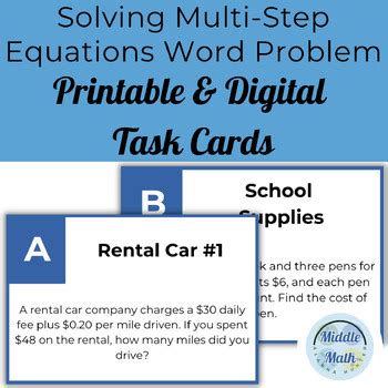 Toradh íomhá ar Multi-Step Equations Word Form