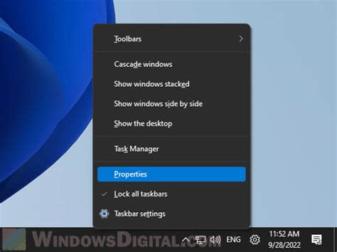 Image result for Taskbar Properties Windows 11