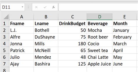 Image result for Sample Data Input in Excel