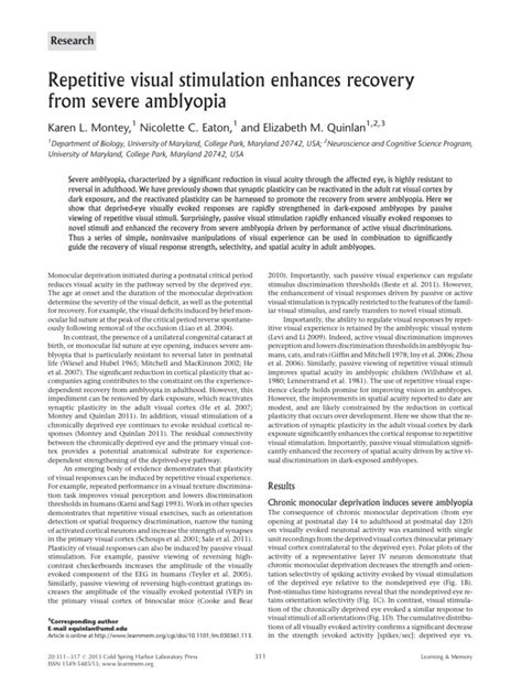 Toradh íomhá ar Severe Amblyopia