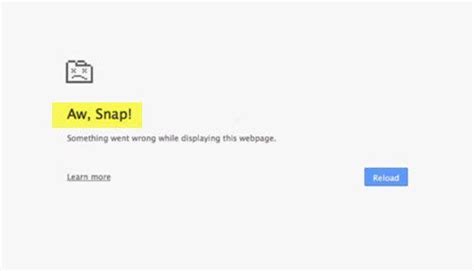 Image result for AW Snap Error Message