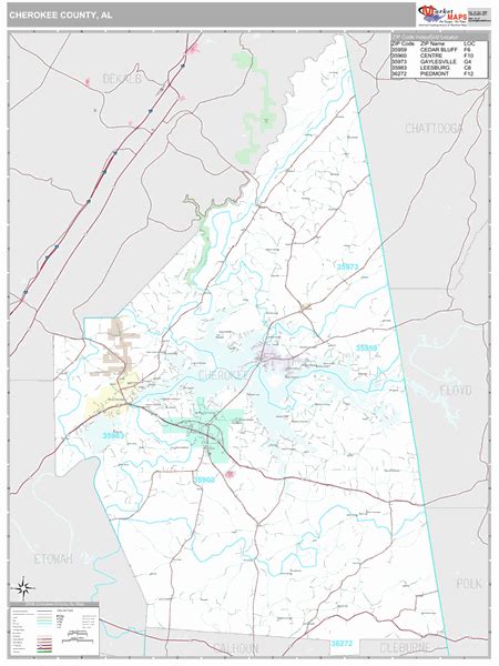 Toradh íomhá ar Cherokee County GA Zip Code Map