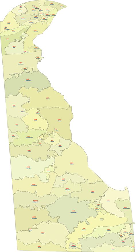 Delaware Zip Code Map Printable に対する画像結果