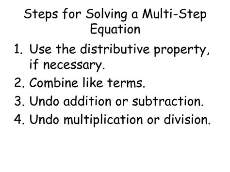 Image result for 5 Steps for Solving Multi-Step Equations
