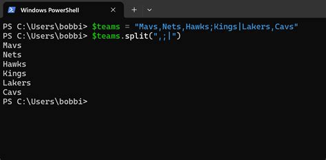 Toradh íomhá ar PowerShell Split Display