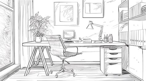Image result for Desk and Computer Drawing