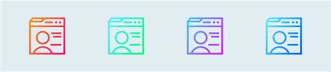 Profile line icon in gradient colors. User signs vector illustration ...