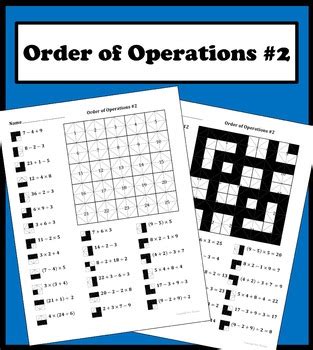 Toradh íomhá ar Order of Operations Color Sheet