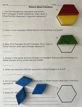 Image result for Pattern Block Fractions