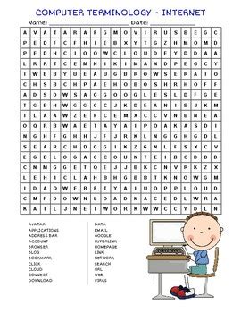 Image result for Word Search for Computer Technology Students