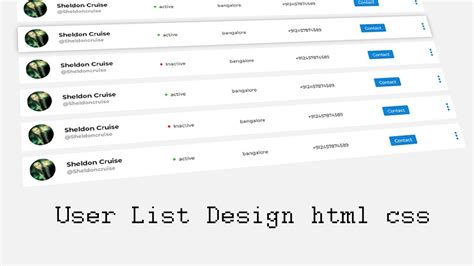Image result for HTML List Design Template
