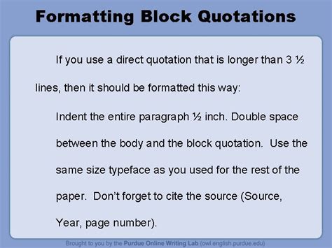 Image result for Block Quote APA Format Example