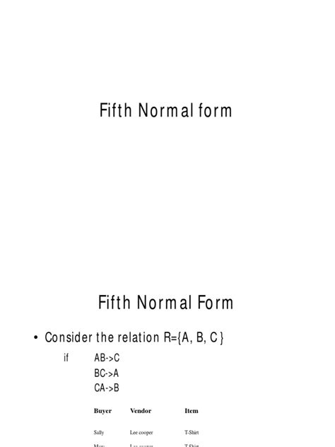 Image result for Fifth Normal Form