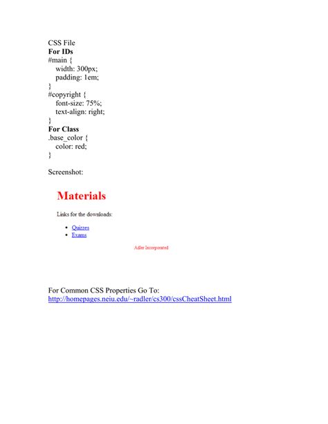 Toradh íomhá ar CSS Cheat Sheet PDF Download