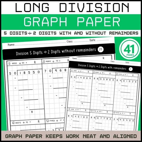 Toradh íomhá ar 2-Digit by 2 Digit Division On Graph Paper