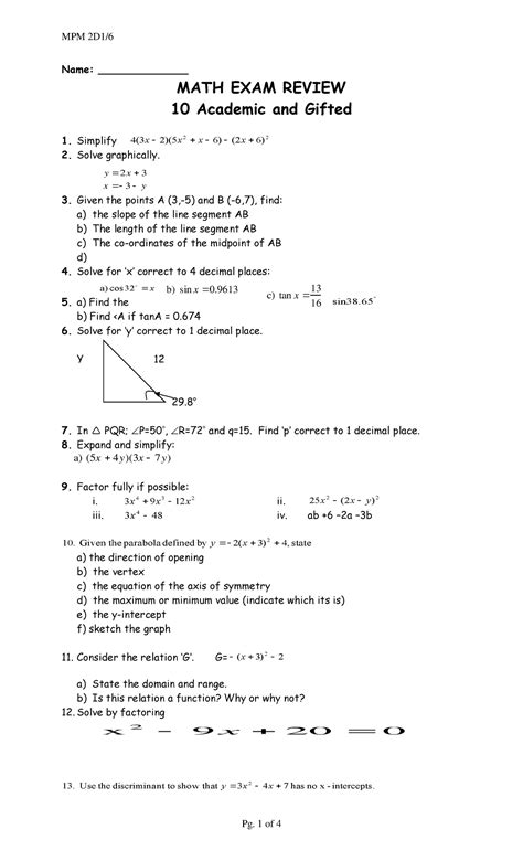 Image result for Math Exam Sample