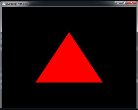 Toradh íomhá ar PyOpenGL Triangle