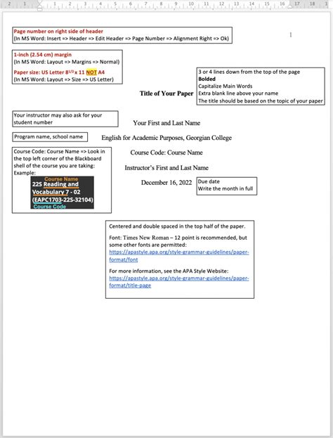 Toradh íomhá ar APA Style Cover Page Example