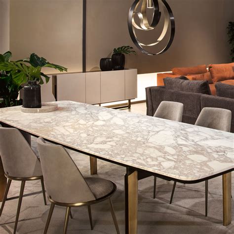 Modern Rectangular Marble Dining Table - Juliettes Interiors