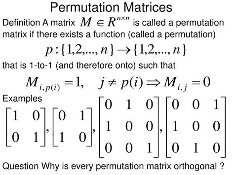 Image result for Permutation Matrix