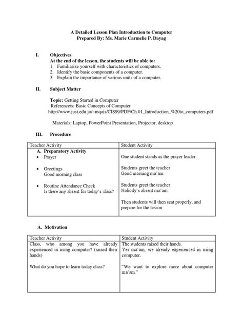 Computer Studies Lesson Plan に対する画像結果