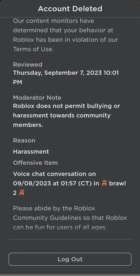 Image result for Terminated Roblox SS