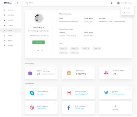 Toradh íomhá ar Customer Database UI Design
