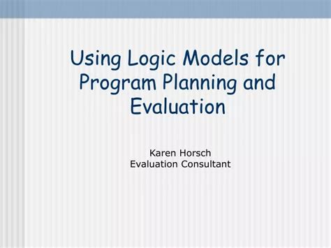 Image result for Program Evaluation Logic Model