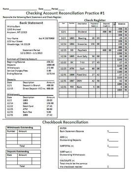 Toradh íomhá ar Checkbook Reconciliation Worksheet