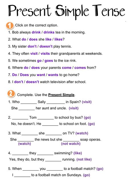 Toradh íomhá ar Present Simple Activity What Worksheet