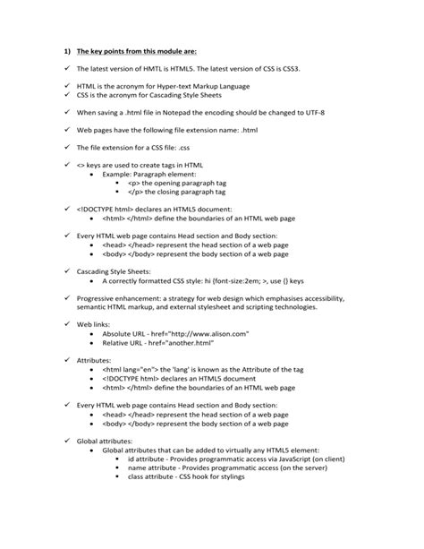 Image result for Key Points of HTML