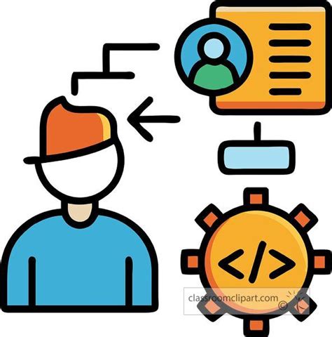 Technology Icons-Creative software developer icon in flat design style