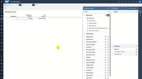 SAP Data Analyzer に対する画像結果