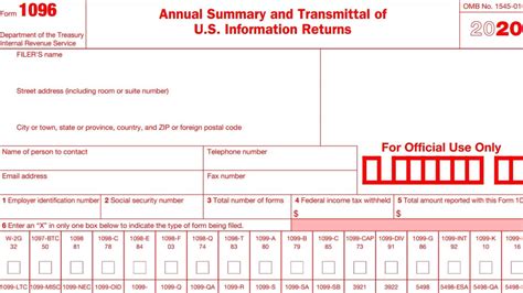 Image result for Form 1096 IRS