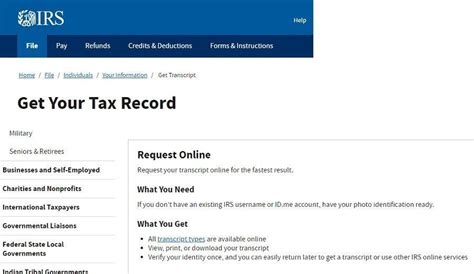 Image result for IRS Transcript Request