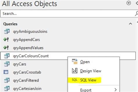 Image result for SQL Open Query in View Shortcut