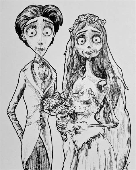 Toradh íomhá ar Corpse Bride Drawing No Background