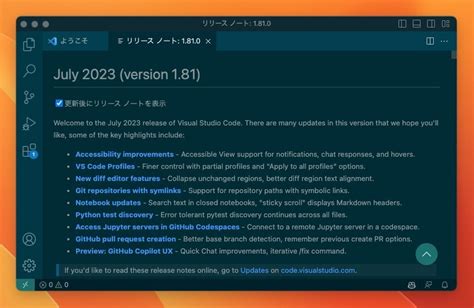 Update vs Code に対する画像結果