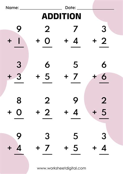 Addition of 1 Digit Numbers に対する画像結果