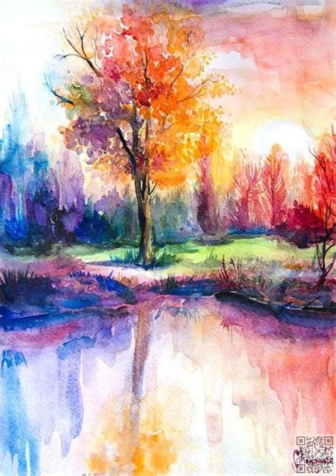 Landscape Drawing With Watercolor at PaintingValley.com | Explore ...