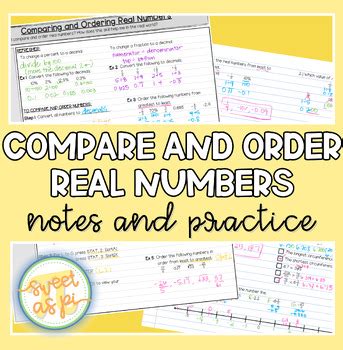 Image result for Comparing and Ordering Real Numbers Worksheet