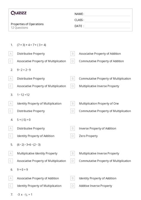 Image result for 7th Grade Math Worksheets Distributive Property Worksheet
