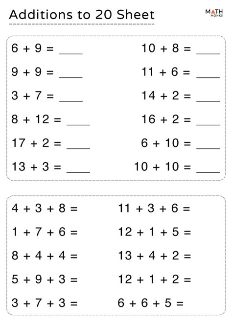 Image result for Addition Worksheets with Answer Key