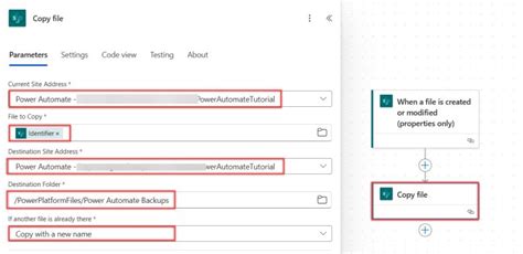 Toradh íomhá ar Microsoft Power Automate Copy File