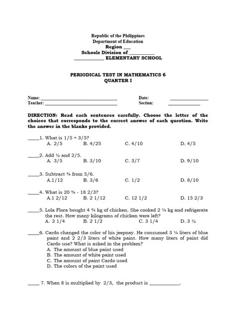 Image result for Math 6 Week 1 Test