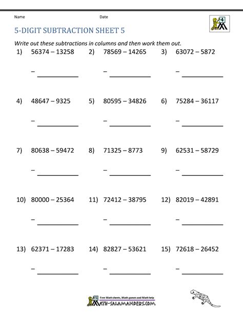 Image result for Dynamic Subtraction Worksheets
