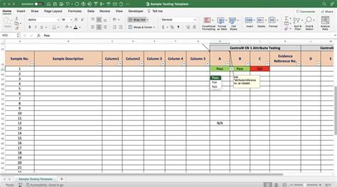 Control Effectiveness Testing Template に対する画像結果