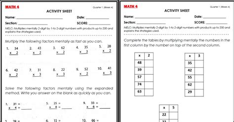 Image result for Activity Sheets Math 6 Week 1